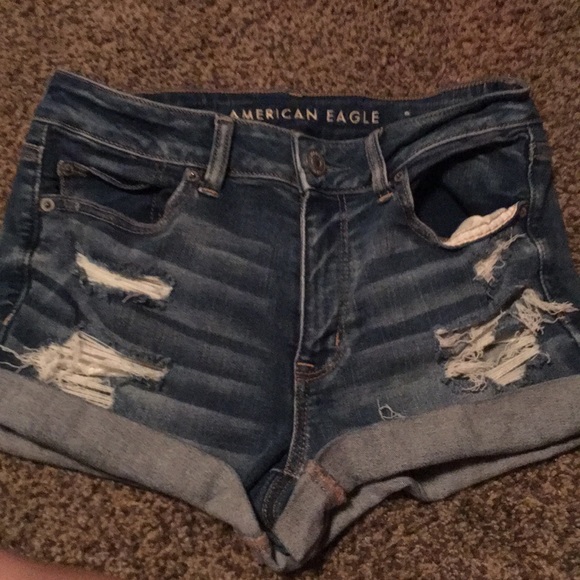 american eagle ripped jean shorts